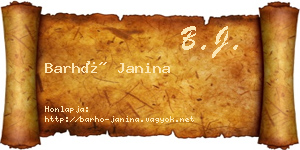 Barhó Janina névjegykártya